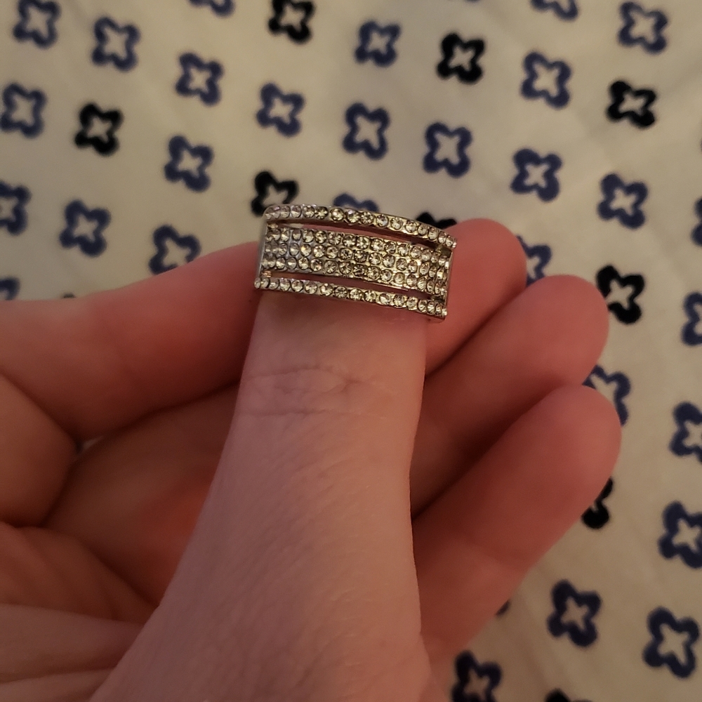 Crystal and silver ring - Picture 2 of 4